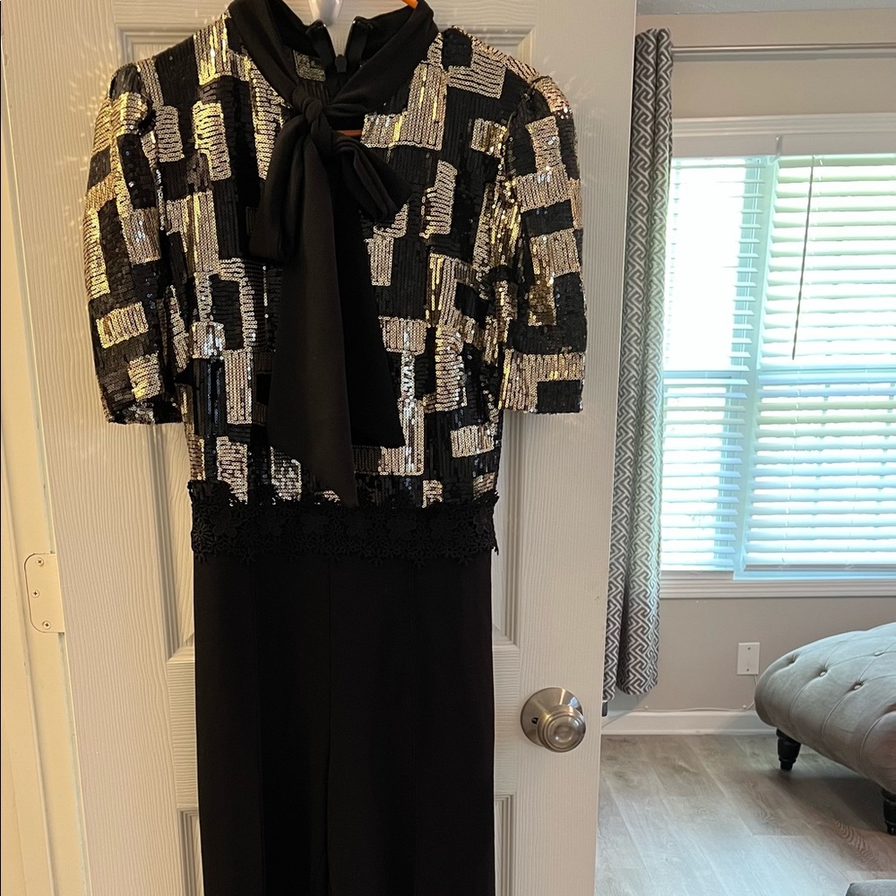 Beautiful black & gold sequin jumpsuit